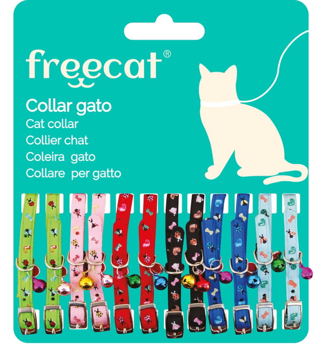 Freedog Expositor de 12 colliers pour chats avec grelot Freedog Expositor de 12 colliers pour chats avec grelot
