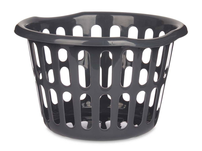 Kipit Panier Rond 40 cm Diamètre Gris Anthracite Plastique Tressé 27 L (Set de 18)