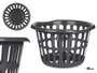 Kipit Panier Rond 40 cm Diamètre Gris Anthracite Plastique Tressé 27 L (Set de 18)