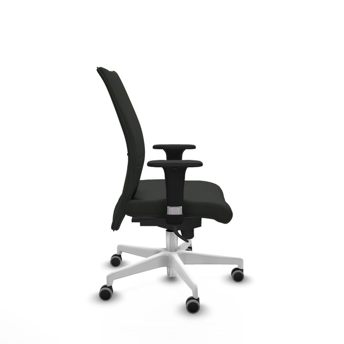 Piqueras Y Crespo Chaise de bureau Albacete, mécanisme Sincro, Noir, Base blanche