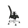 Piqueras Y Crespo Chaise de bureau Albacete, mécanisme Sincro, Noir, Base blanche
