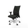 Piqueras Y Crespo Chaise de bureau Albacete, mécanisme Sincro, Noir, Base blanche