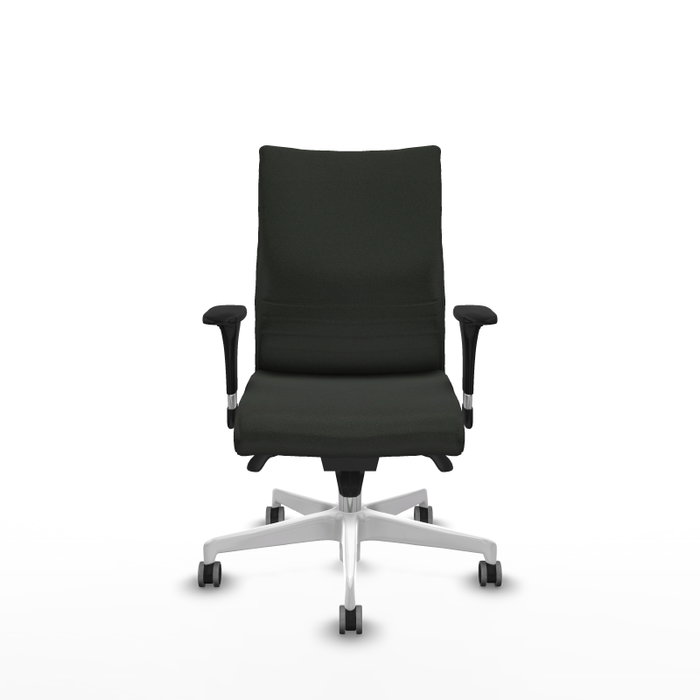 Piqueras Y Crespo Chaise de bureau Albacete, mécanisme Sincro, Noir, Base blanche