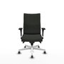 Piqueras Y Crespo Chaise de bureau Albacete, mécanisme Sincro, Noir, Base blanche