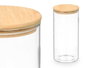 Vivalto Pot rond en verre borosilicate avec couvercle bambou 1,4L 10x20x10cm transparent (Set de 12)
