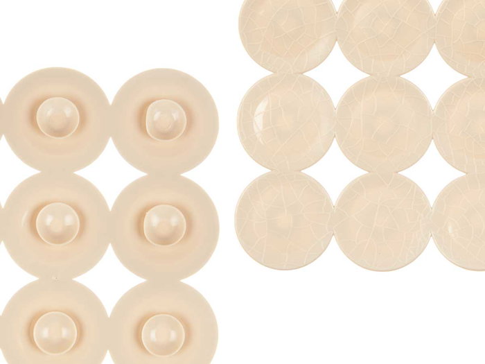 Berilo Tapis de Bain Antidérapant Brique Beige 6x36x6 cm (Set de 6)