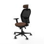 Piqueras y Crespo Chaise de Bureau avec Appui-tête 2D036G2 Noir Brun foncé
