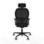 Piqueras y Crespo Chaise de Bureau avec Appui-tête 2D036G2 Noir Brun foncé