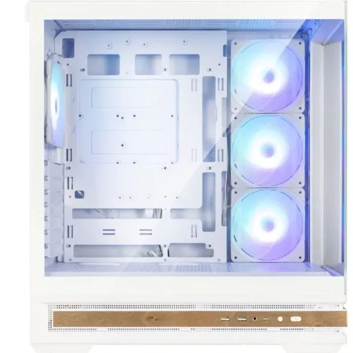 Zalman P40 NAMU - Boîtier PC moyen tour ATX blanc - 4 ventilateurs A-RGB 120 mm, verre trempé, port USB Type-C