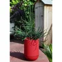 RIVIERA Pot de Fleurs Granit Tulipe 28 L Rouge - Diamètre 40 cm, Hauteur 57 cm