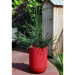 RIVIERA Pot de Fleurs Granit Tulipe 28 L Rouge - Diamètre 40 cm, Hauteur 57 cm