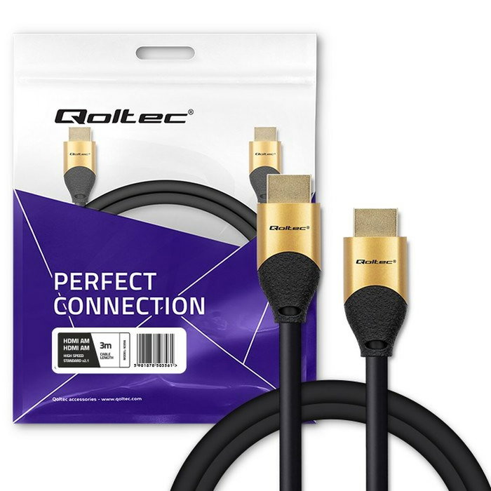 QOLTEC Câble HDMI 2.1 de 3m, Noir
