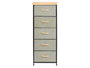 GIFTDECOR Meuble 5 tiroirs Gris-Bois-Noir