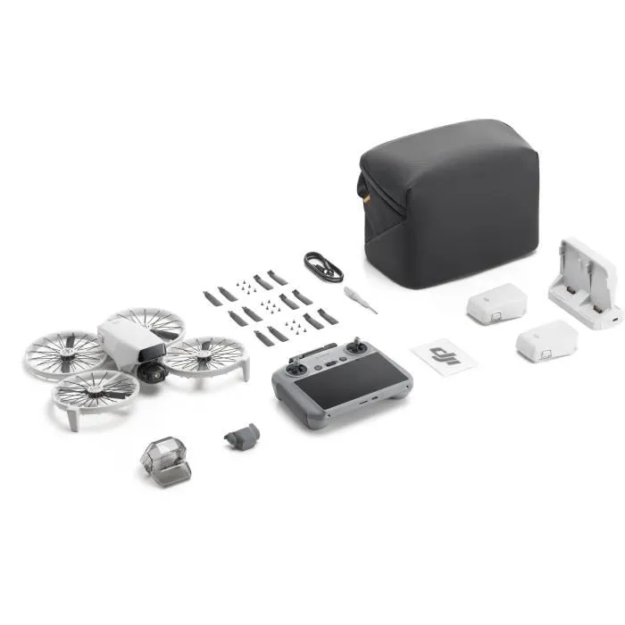 DJI Flip Fly More Combo Drone avec Caméra 4K - Moins de 249 g, Autonomie 31 min, Protection Hélices, Suivi IA, Capteur CMOS 1/1.3, RC2 Inclus - Parfait pour Vlogs