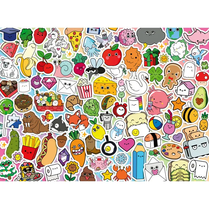 Ravensburger - Puzzle 500 pièces Stickers Kawaii pour Adultes et Enfants dès 12 Ans - Qualité Supérieure - Réf. 12001796