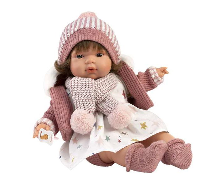 Llorens - Muñeca Lola Llorona 38 cm - Poupée parlante en tissu avec mécanisme sonore - Langue espagnole