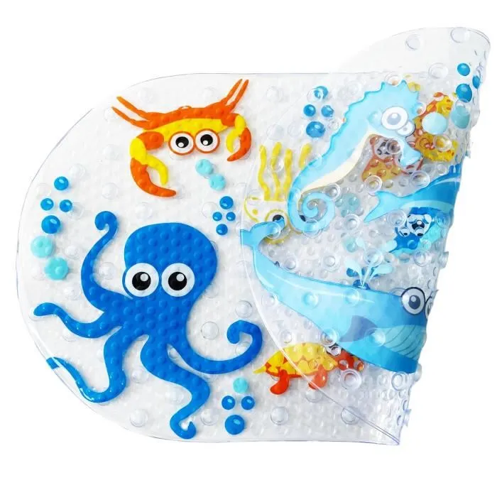 Thermobaby - Tapis de bain antidérapant pour baignoire avec motifs d'animaux marins - Sécurité et confort pour bébé