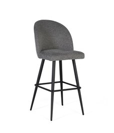 GINER Y COLOMER Lot de 2 tabourets rembourrés en tissu gris