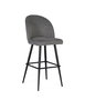 Tabouret de Bar GINER Y COLOMER Tapiza2 - Lot de 2 Tabourets Gris avec Assise Acolchada, Pieds en Acier Tubulaire Noir, Dimensions: Assise 48x43 cm, Dos 35x50 cm