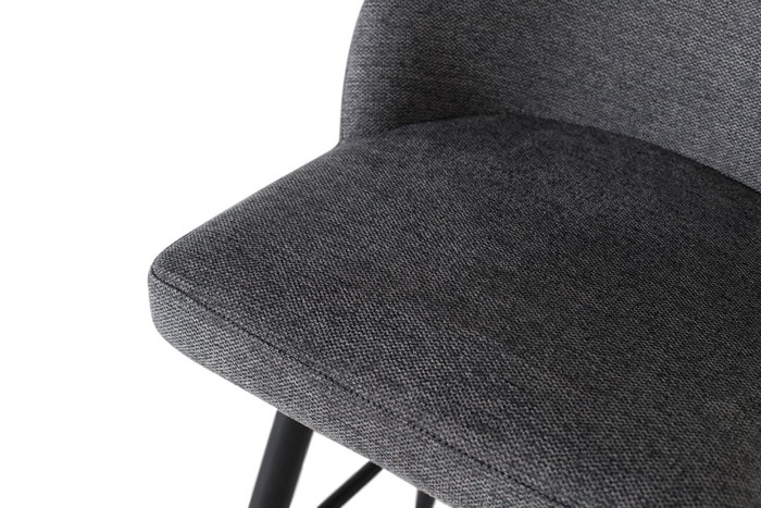 Tabouret de Bar GINER Y COLOMER Tapiza2 - Lot de 2 Tabourets Gris avec Assise Acolchada, Pieds en Acier Tubulaire Noir, Dimensions: Assise 48x43 cm, Dos 35x50 cm
