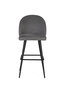 Tabouret de Bar GINER Y COLOMER Tapiza2 - Lot de 2 Tabourets Gris avec Assise Acolchada, Pieds en Acier Tubulaire Noir, Dimensions: Assise 48x43 cm, Dos 35x50 cm
