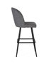 Tabouret de Bar GINER Y COLOMER Tapiza2 - Lot de 2 Tabourets Gris avec Assise Acolchada, Pieds en Acier Tubulaire Noir, Dimensions: Assise 48x43 cm, Dos 35x50 cm