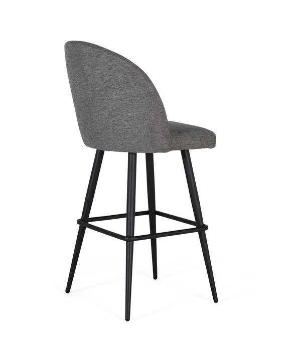 Tabouret de Bar GINER Y COLOMER Tapiza2 - Lot de 2 Tabourets Gris avec Assise Acolchada, Pieds en Acier Tubulaire Noir, Dimensions: Assise 48x43 cm, Dos 35x50 cm