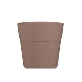 ARTEVASI Pot de fleurs rond CAPRI LARGE, plastique avec réservoir d'eau, diamètre 35 cm, couleur taupe, dimensions 34.6 x 34.6 x 33.2 cm