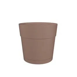 ARTEVASI Pot de fleurs rond CAPRI LARGE, plastique avec réservoir d'eau, diamètre 35 cm, couleur taupe, dimensions 34.6 x 34.6 x 33.2 cm