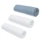 Today Lot de 3 Draps Housses Essential - 160x200 cm - 100% Coton - 2 Personnes - Couleurs Craie et Denim
