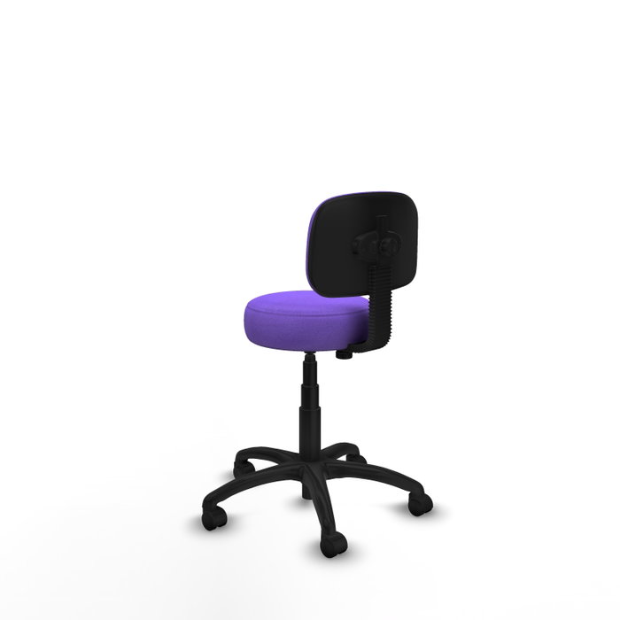Chaise de bureau Llanos avec mécanisme Contacto Lama, recouverte de tissu couleur lilas. Équipée d'une base en polyamide noir, sans accoudoirs et de roulettes en nylon de 50 mm. Chaise de bureau Llanos avec mécanisme Contacto Lama, recouverte de tissu couleur lilas. Équipée d'une base en polyamide noir, sans accoudoirs et de roulettes en nylon de 50 mm.