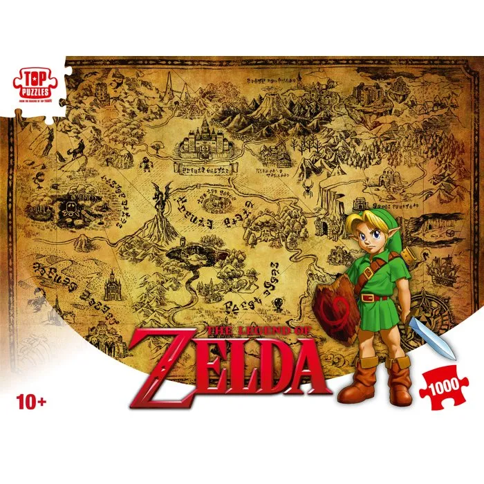 Winning Moves Puzzle The Legend of Zelda Hyrule - Puzzle Cartographique - 1000 Pièces - Dès 10 Ans
