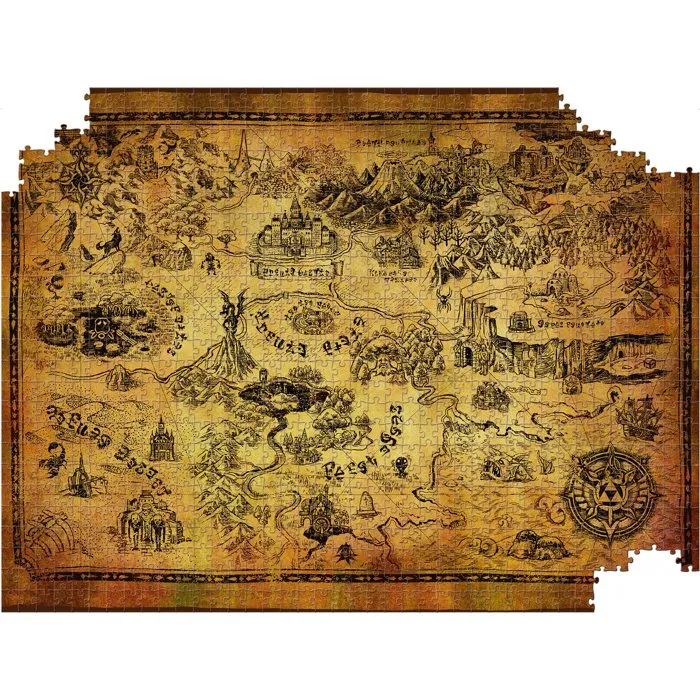 Winning Moves Puzzle The Legend of Zelda Hyrule - Puzzle Cartographique - 1000 Pièces - Dès 10 Ans