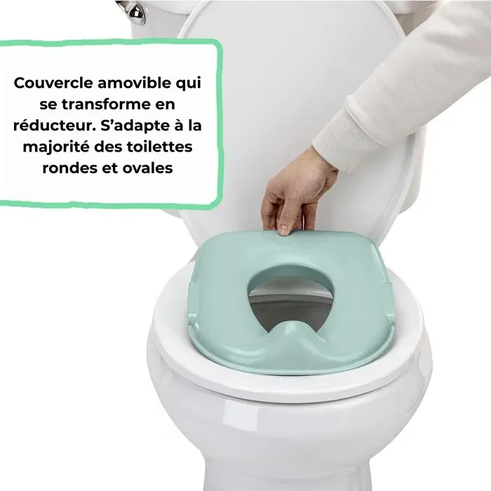 Ingenuity Système 3-en-1 Prepare to Potty - Réducteur de Toilette et Marche-pied pour l'Apprentissage de la Propreté - Fond Antidérapant