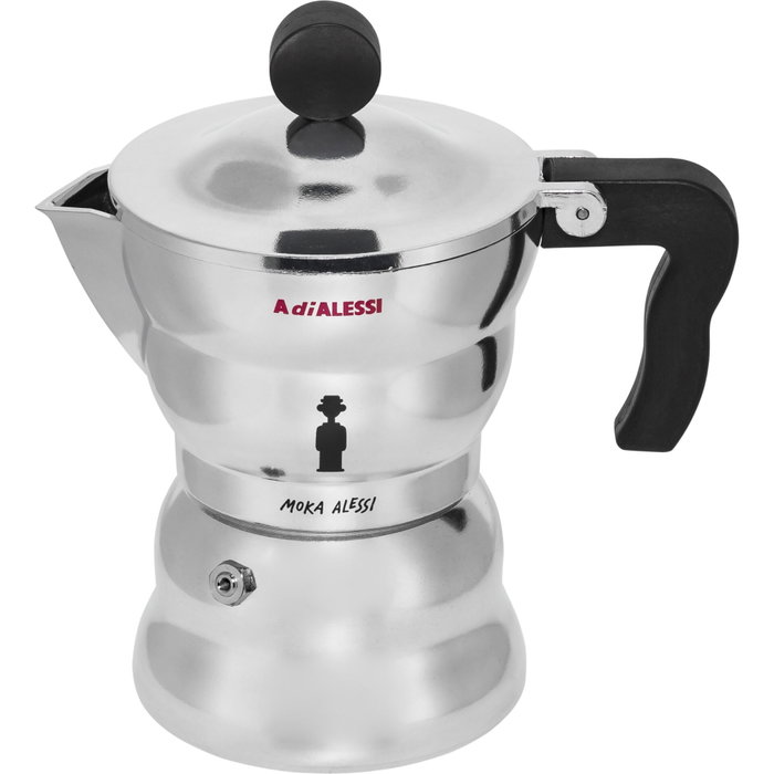 Alessi Cafetière Moka AAM33/3 en aluminium fondu, 3 tazas Alessi Cafetière Moka AAM33/3 en aluminium fondu, 3 tazas