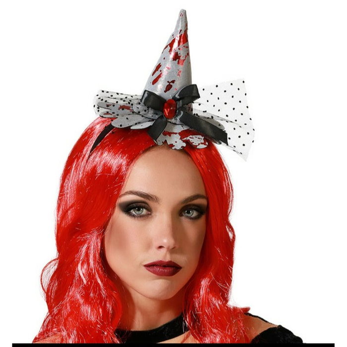 BigBuy Carnival Serre-tête Chapeau de Sorcière Gris avec Taches de Sang BigBuy Carnival Serre-tête Chapeau de Sorcière Gris avec Taches de Sang