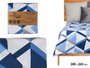 Giftdecor Colcha de cama réversible 240x260 cm triangles bleus 100% polyester (Set de 6)