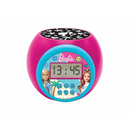 Lexibook Réveil Projecteur Barbie avec Écran LCD Bleu et Veilleuse 3 Couleurs