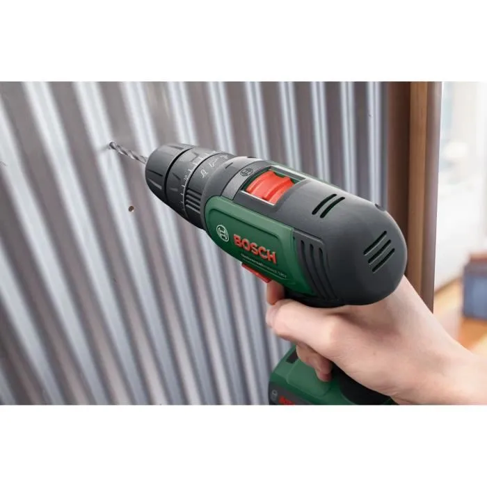 Bosch Visseuse-perceuse à percussion 18V UniversalImpact (1 batterie 1,5 Ah) + AL 1810 CV - 2 vitesses, 20 couples