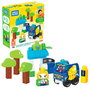 MEGA BLOKS Mega Blocks HDX90 Autobus Électrique Rechargeable Ville Verte - Jeu de Construction 35 Pièces avec 2 Personnages, Arrêt de Bus et Arbres