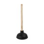 Benson Desatascador classique noir avec manche en bois, ø13,5 cm x 40 cm