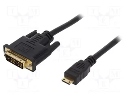 LOGILINK Câble DVI-D (18+1) vers mini HDMI, 1m, noir