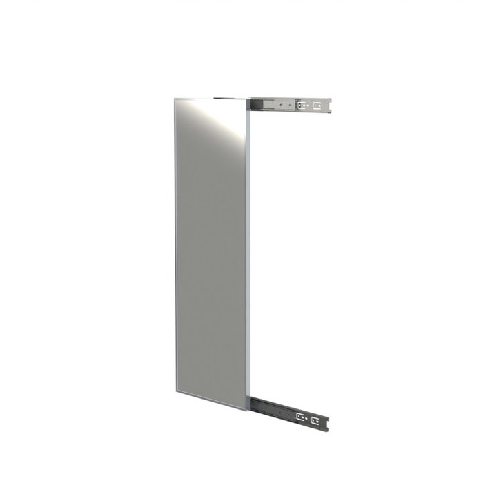 ALK System Miroir coulissant intégré pour placard, finition argent mat, hauteur 1200 mm, système d'extraction totale et pivotant ALK System Miroir coulissant intégré pour placard, finition argent mat, hauteur 1200 mm, système d'extraction totale et pivotant