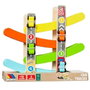 Molto Piste de course rampe pour voitures en bois avec 4 voitures - Jouet éducatif pour enfants à partir de 3 ans
