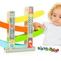 Molto Piste de course rampe pour voitures en bois avec 4 voitures - Jouet éducatif pour enfants à partir de 3 ans