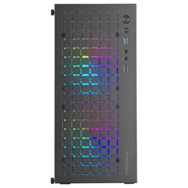 Mars Gaming MC-CORE Boîtier PC Mini Tour Micro-ATX avec Fenêtre Verre Trempé, 2 Ventilateurs RGB, Noir