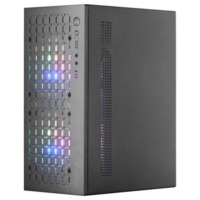 Mars Gaming MC-CORE Boîtier PC Mini Tour Micro-ATX avec Fenêtre Verre Trempé, 2 Ventilateurs RGB, Noir
