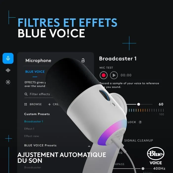 Logitech Microphone Yeti GX - Micro dynamique avec éclairage RGB - Réf. 988-000576 - Blanc Logitech Microphone Yeti GX - Micro dynamique avec éclairage RGB - Réf. 988-000576 - Blanc