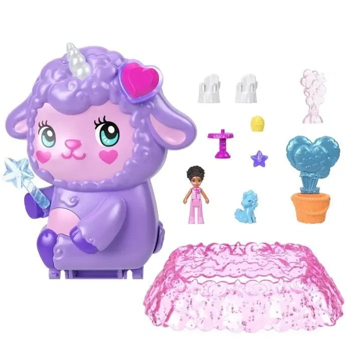 Polly Pocket - Coffret Au pays des rêves avec figurine et licorne - Jouet pour enfants à partir de 4 ans - JCB15