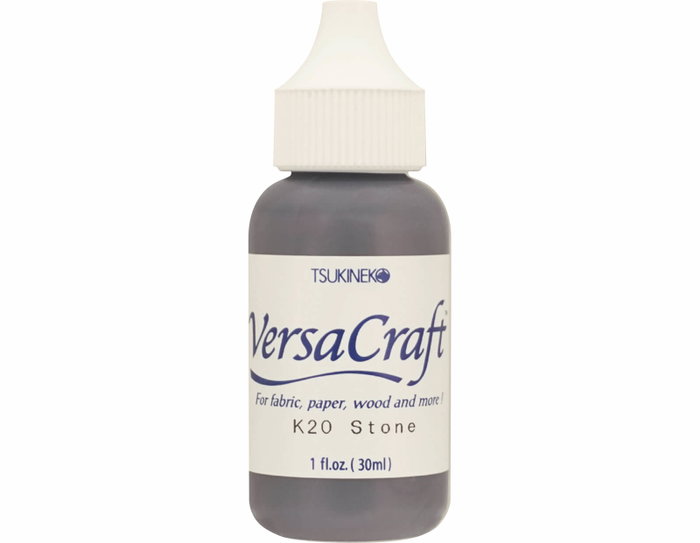 Tsukineko VERSACRAFT Recharge d'encre textile gris Stone 30ml Bote cánula Tsukineko VERSACRAFT Recharge d'encre textile gris Stone 30ml Bote cánula